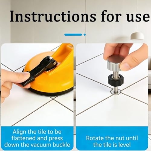 Adjustable Height Setter - Professional Countertop Leveling Tool, 2026 New Floor Gap Fixer Tool with Vacuum Lifting Clamps Rubber for Granite, Marble, Quartz Slabs (2pcs) - color: 2pcs
