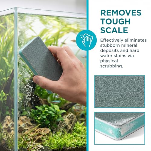 4 Pcs Fish Tank Cleaning Sponge Brush, Double Sided Aquarium Scrubber Cleaner, Sponge Pad Cleaning Tools Dirt Remover for Glass Mirrors Kitchen- Green