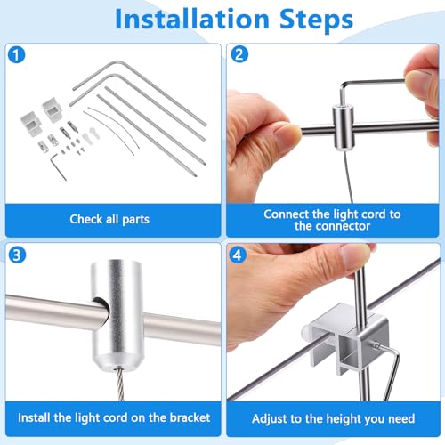 Aquarium Light Riser, 2PCS Aquarium Light Hanging Kit, Adjustable Height Stainless Steel Aquarium Light Stand Holder Bracket for Freshwater & Saltwater Aquariums, 15.74×9.84in (Without Crystal Clip) - style: Without crystal clip