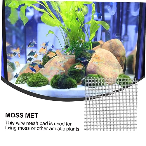 Happyyami 8pcs Aquarium Tank Divider Stainless Steel Wire Mesh Pad Fish Tank Moss Plant Holder Net for Fixed Grass Supplies