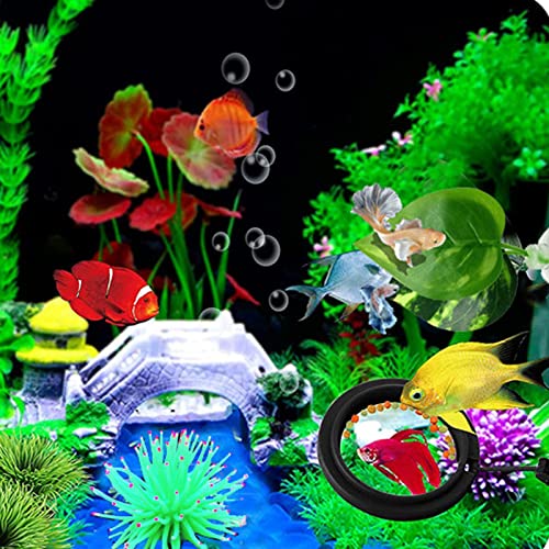 5Pcs Betta Fish Leaf Pad Set, Betta Fish Hammock with Suction Cup, Realistic Aquarium Leaf Ornament and Feeding Ring for Betta Lounger Resting Bed with Decor