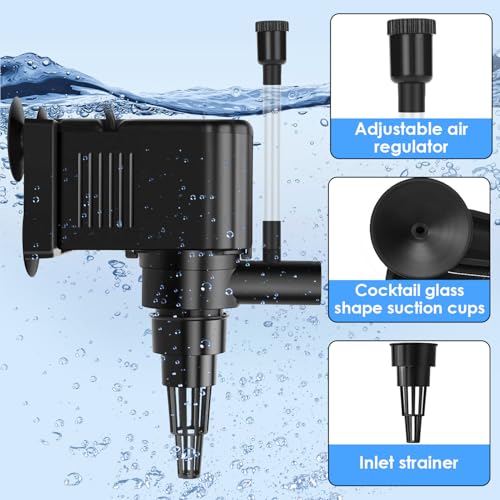 AquaMiracle Aquarium Powerhead Pump Circulating Water Pump 135 GPH for 10-40 Gallon Aquariums with Aerating Features - size: For 10-40 Gal Aquarium