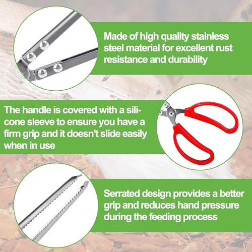Snake Feeding Tongs,15 Inch Reptile Feeding Tongs,Extra Long Large Tweezers for Corn Ball Python Accessories,Bearded Dragon Tank Accessories,Pet Terrarium Supplies for Leopard Crested Gecko,Lizard - size: 1PCS