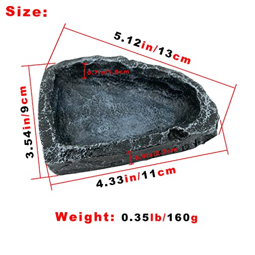 2 Pack Reptile Feeding Dish Corner Bowl, Reptile Water Dish Food Bowl Feeding Terrarium Bowls for Bearded Dragon Lizard Frog Gecko Tortoise Hermit Crab