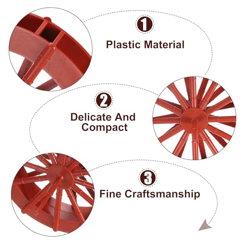 uxcell 2 Pcs Fountain Water Wheel, 5.9 Inch Desktop Fortune Statue Aquarium Wheels Decor Water Fountains Wheel Red - color: Red, size: 5.9 Inch