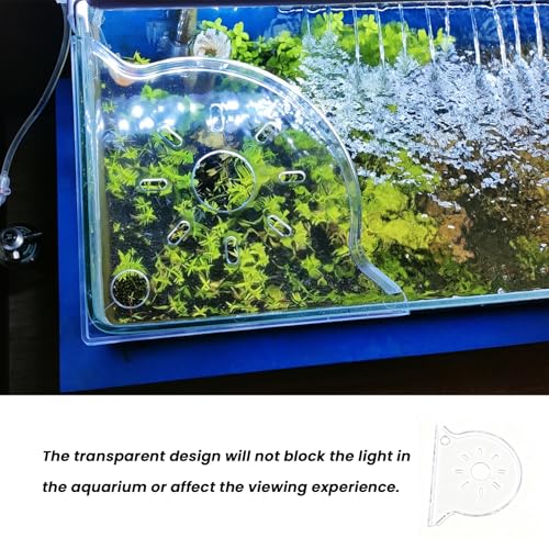 2Pcs Clear Aquarium Plant Holder, Aquarium Corner Shelf for Rimless Fish Tank, Aquatic Plant Planter & Organizer for Aquatic Plants Fish Tank Decor