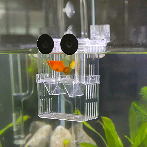 Senzeal Aquarium Fish Breeder Box Plastic Fish Isolation Breeding Box Hatching Incubator Box for Baby Fishes Shrimp Clownfish Guppy - size: Medium