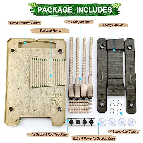 Large Turtle Floating Basking Platform with Feeding Area, Turtle Floating Docks Reptile Climbing Pier and Basking Platform for Tortoise, Frogs, Crabs and Salamanders - size: Large - 30 gallon or larger fish tank