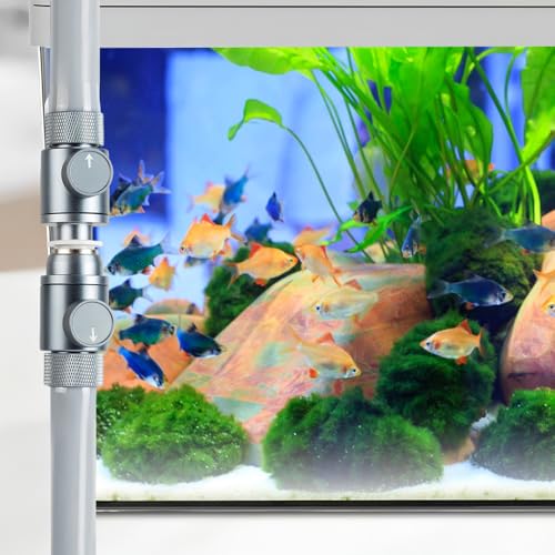 DONGKER Aquarium Double Tap Connector,Aluminum Alloy Quick Release Double Tap Valve with Water Flow Control Knob for Aquarium 12mm/16mm/20mm I.D. Water Pipe - size: 12mm