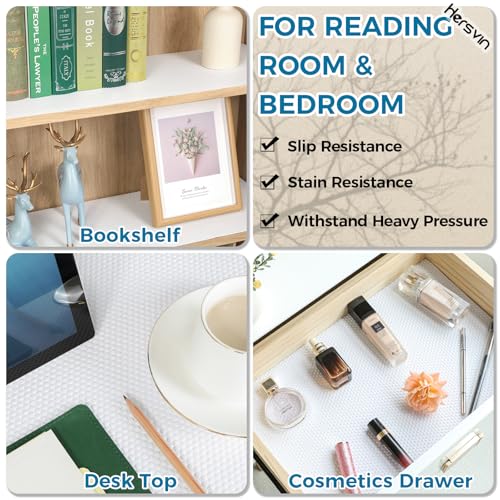 Hersvin Shelf Liners 10 in x 20 ft EVA Drawer Mats, Non-Adhesive Cupboard Pad, Kitchen Cabinet Lining Fridge Cushion (White Dot, 25.4cmx610cm) - color: White Dot, size: 10"W x 240"L