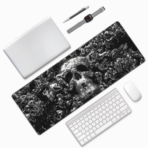 Skull Mouse Pad XL Large Mousepad Non Slip Rubber Base Desk Mat for Laptop Computer Gaming 31.5" X 12" - color: Skull