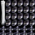 30pcs Suction Cup with 50pcs Clear Cable Ties, Strong Suction Cups Without Hooks, Removable Rubber Sucker Pad for Aquarium Bathroom Glass Tile Wall Window Door