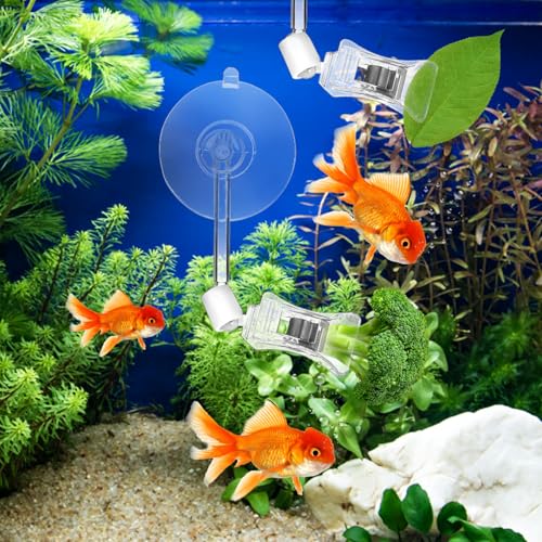 LIOOBO Aquarium Suction Cup Clips 3-Pack Adjustable Fish Tank Veggie Clips Air Pump Holder Clips for Secure Attachment and Versatile Aquarium Accessories