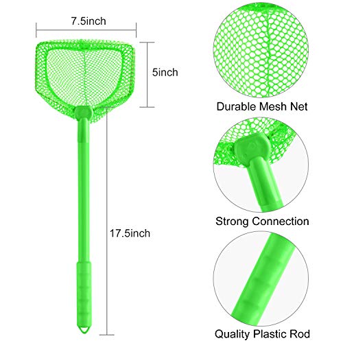 Coopay 2 Pieces Butterflies Fishing Net Catching Bug Floating Bait Beach Nets for Outdoor Playing - color: Green + Orange