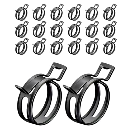 Wevdn 20PCS 3/8" ID Spring Band Type Clamps, 10mm Manganese Steel Fuel Line Pipe Spring Hose Clip, Low Pressure Air Clip Vacuum Hose Water Pipe Silicone Tube Clamps Fasteners - color: 10mm, size: 20PCS