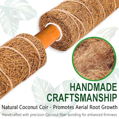 Soupiar 2 Pack 22 Inch Stackable Moss Pole - Thick & Sturdy Natural Coir Totem Plant Support & Garden Stakes for Monstera & Pothos, Indoor Climbing Vining Houseplants, 38" H Max - color: 2*22 inch