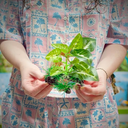 CTWPets Betta Driftwood Decor – Soft Silk Aquarium Plant for Betta Fish, Shrimp, and Tropical Tanks – Safe, Vibrant Aquascape Decoration (Jungle Green) - color: Jungle Green