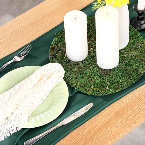 Canlierr 12 Pack Dried Moss Mats Sheets for Crafts, 10/12 Inch Round Green Preserved Moss Placemats for Wedding Party Birthday DIY Garden Plants Decor Home Table Decoration(10 Inch) - size: 10 Inch