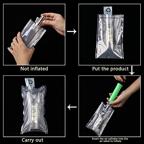 Miupoo Packaging Air Bags,Clear Plastic Inflatable Air Packaging Protector Bag with Free Pump Cushion,Air Inflatable Cushion Blocking Packaging Bag,4x8 Inches,50 Pieces - size: 4x8 Inches