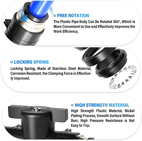 TAILONZ PNEUMATIC BVU-1/4 OD Ball Valve Air Flow Control Valve Push to Connect Fitting（Pack of 5） - size: 1/4"OD/5PCS