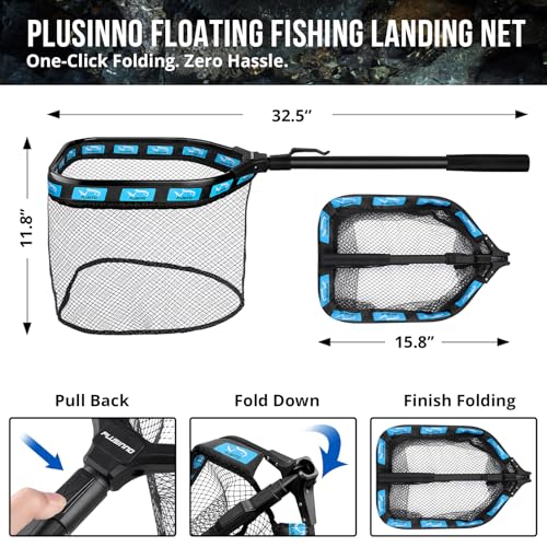 PLUSINNO Fishing Backpack with Floating Fishing Net, Tackle Boxes, Waterproof Sling Tackle Bag For Fish Gear With Rod Holder, Gifts for Men - color: Fishing Backpack With Fishing Net