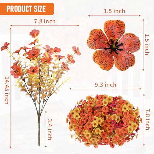 Artificial Flowers for Outdoor,Silk Flowers No Fade Fake Plastic Flowers Faux Plants for Outdoors Outside Front Porch Hanging Planter Window Box Garden Home Decoration,13 Pack(Autumn Colors) - color: Autumn, size: Artificial Flowers(13 Pcs)
