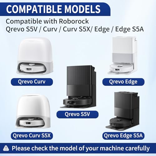 34 PCS Qrevo S5V Replacement Accessories Compatible with Roborock Qrevo Curv/S5X/Edge/Edge S5A Robot Vacuum, 2 Mainbrush, 6 Scent Tablets,4 HEPA Filters, 6 Dust Bags,6 Mop Pads, 6 Side Brush - size: for Q S5V