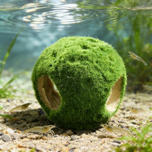 Aquarium Artificial Moss Cave Rock Decorations for Terrarium Shrimp Habitat Ornaments Artificial Cave Landscape for Fish Tanks Shrimp Habitat - color: A
