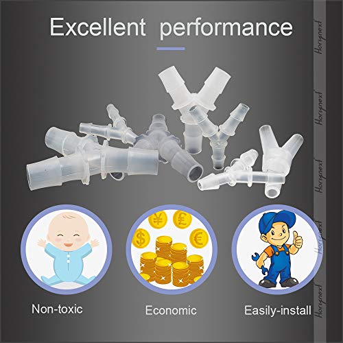 plastic 3/8" Y shape 3 way barbed connector for air hose, water pipe pp polypropylene barb fitting. (Pack of 20 pcs) - style: 20pcs, 3/8" O.D.