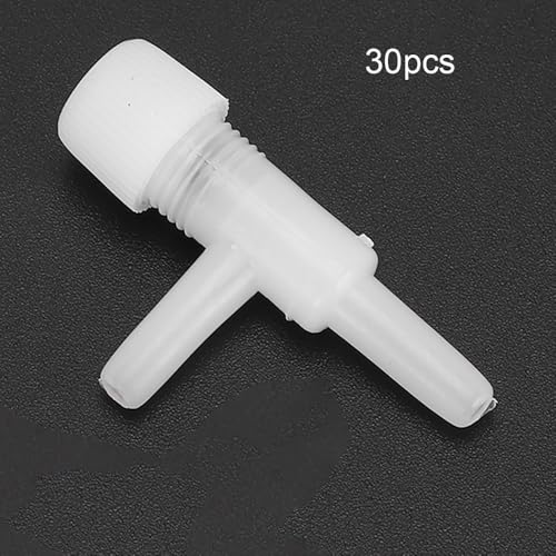 30 Pcs 4mm Plastic T-Shape Adjustable Aquarium Air Control Valve Easy Installation Air Tube Regulator for Fish Tank Oxygen Pump