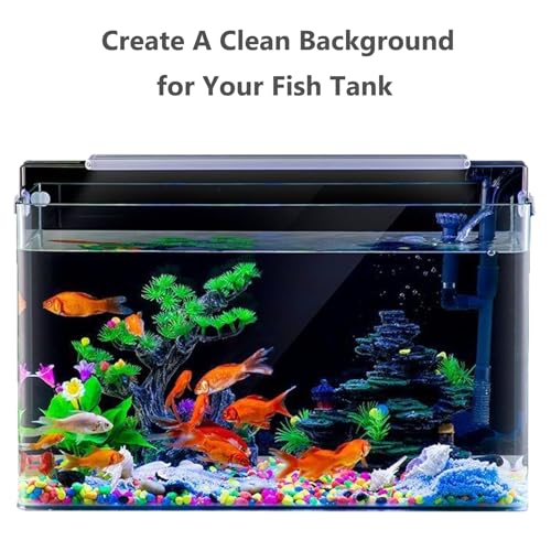 Aquarium Background Static Cling Black Fish Tank Background Wallpaper Fish Tank Backdrop Vinyl Aquarium Poster Background 24 x 12 in - size: 23.6" x 11.8" In