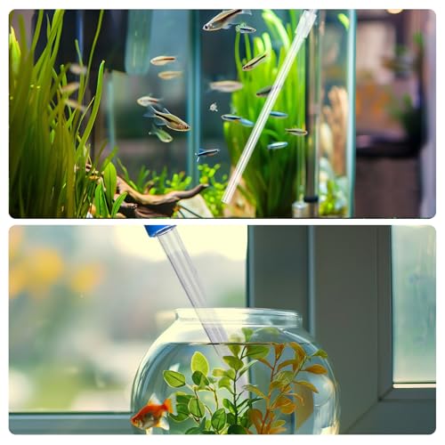 Aquarium Cleaning Dropper, 30ml Aquarium Cleaning Waste Remover, Aquarium Gravel Cleaning Straw, Blue
