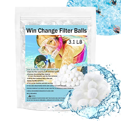 3.1 LB Pool Filter Balls,Filter Balls for Sand Filter Pump for Above Ground Pool Eco-Friendly Fiber Filter Media for Swimming Pool Sand Filters(Equals 100 LB Pool Filter Sand).(White 3.1LB)