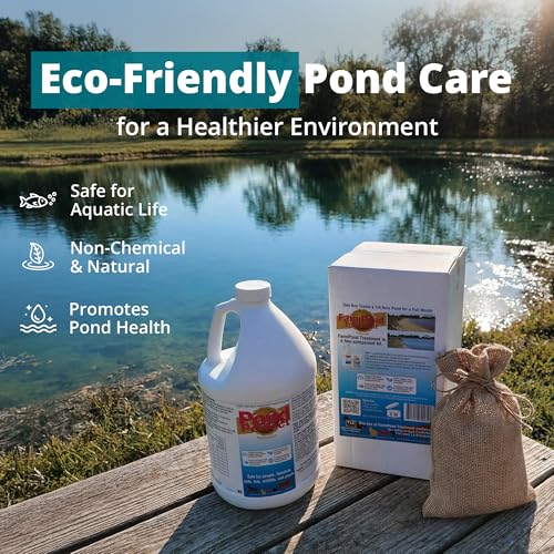 TLC Farm Pond Treatment – PondPerfect Liquid & EcoSock Dual System, Pond Bacteria for Larger Outdoor Ponds – 1 Box Treats Up to 1/4 Acre – 36 Gallon + 36 EcoSock - size: 36 Gallons + 36 EcoSocks