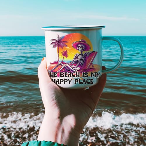 GLOBLELAND 18 Sheets 3.9x3.6inch Summer Skeleton Rub on Transfer Colorful Gothic Skull Vase Home Decals Summer Beach Cup Transfer Stickers for Halloween Furniture Vase Glass Art Crafts Decorations - style: Summer Skeleton