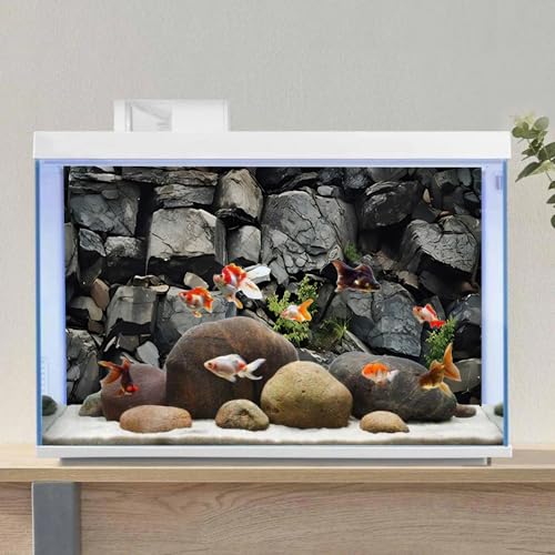 AWERT 30x18 inches Stone Aquarium Background Grey Rock Fish Tank Background Rocky Terrarium Background - size: 30x18in/75x45cm