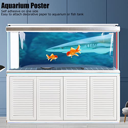 Aquarium Background Paper PVC Self Adhesive 3D Fish Tank Poster, Fade Underwater Scene Sticker with Clear Adhesive Backing for Glass Aquariums and Aquascapes (122 * 50CM) - size: 122*50cm