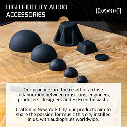 Hudson Hi-Fi Speaker Isolation Feet (4-Pack, 1") – Adhesive Silicone Anti-Vibration Pads for Speakers, Turntables, Subwoofers & Amplifiers, Supports 5-13 lbs Per Pad - size: 1" Hemisphere