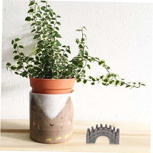 Miniature Resin Arch Bridge Garden Landscape Ornament for Fairy Garden Fish Tank Terrarium Decor Grey Random Color