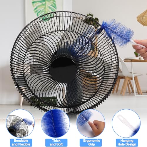 XANGNIER Fan Cleaning Brush Tools Set,10 Pcs Fan Cleaner for Stand up Fan/Desk/Window Exhaust/Box/Oscillating/Standing/Floor/Clip on/Wall/Table/Wall Mount/Pedesta Fan,Bendable Cobweb Duster Remover - color: Multicolor1