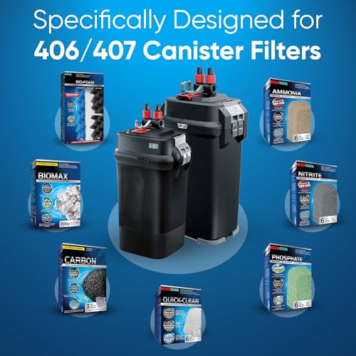 36 Pcs 406/407 Filter Media Canister Filter Maintenance & Replacement Filter Media Kit, Quick Clear, Carbon Bags (300g), Biomax (500g), Bio Foam, Phosphate-Ammonia-Nitrite Remover, Including Mesh Bags