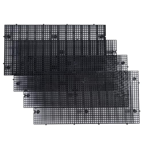 ALEGI Aquarium Grid Isolate Board Divider Fish Tank Bottom Black Filter Tray Plastic Crate (4pcs Black) - size: 4pcs Black