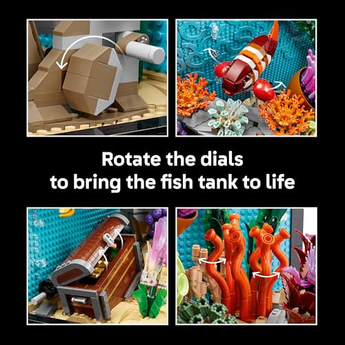LEGO Icons Tropical Aquarium Building Set for Adults, Ages 18+ - Bedroom, Home Office Decor - Gifts for Men & Women - Model Fish Kit with Plants & Corals - 10366