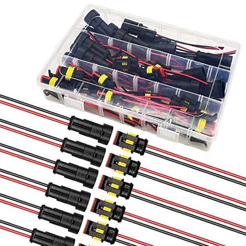 20 AWG 20 Kits 2 Pin Connector Waterproof Wire Connectors 2 Pin Automotive Electrical Connectors Quick Disconnect Wire Connectors with 20 Gauge Wire - color: 2 pin 20 sets, size: 20 AWG
