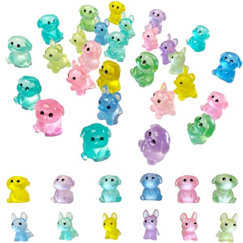 60PCS Mini Dog Decor for Dollhouse Resin Animal Tiny for Crafts Micro Miniature Owls for Fairy Garden Dollhouse Micro Landscaping Decoration - style: DOG