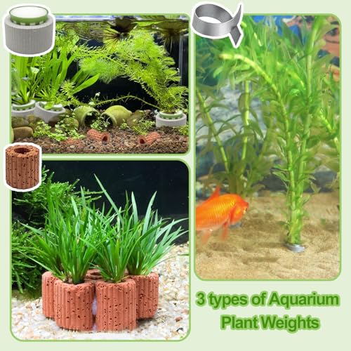 26 Pack New Upgrade Aquarium Plant Weights, Aquatic Water Plant Fixed Rings, Water Plants Cultivation Fixed Ring Plant Pot for Secure Aquatic Plant Placement (26PCS)
