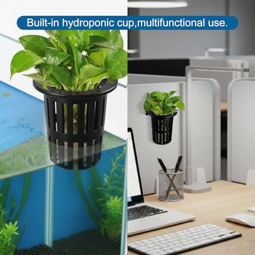 Novabright 2 Pack New Upgraded Large Aquarium Plant Holder with Hydroponic Cup 3.37 Inch Sick Hook and Suction Cup for Fish Tank Aquaponic Plant Cultivation and Aquascape Accessories Decoration(Black) - color: Black