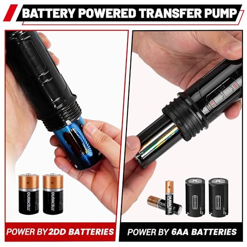 Fuel Transfer Pump Battery Powered - Portable Gas Pump With Clip - Red