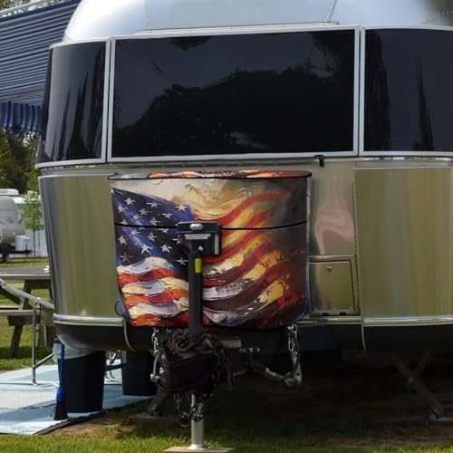 American FlagRV Propane Tank Cover for Travel Trailer Dustproof Propane Tank Cover Double 20lb Camper Propane Tank Cover Weather Resistant Gas Cylinder Cover - color: American Flag, size: Small-Double 20LB
