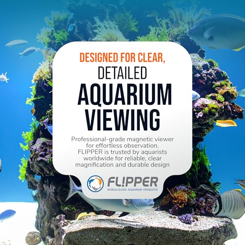 Flipper DeepSee 5" Magnetic Aquarium Viewer – Optical-Grade Magnifying Lens for Glass & Acrylic Tanks up to 5/8" Thick – Hands-Free Underwater Viewing for Fish, Corals & Aquarium Photography – Black - color: Black, size: MAX 5"